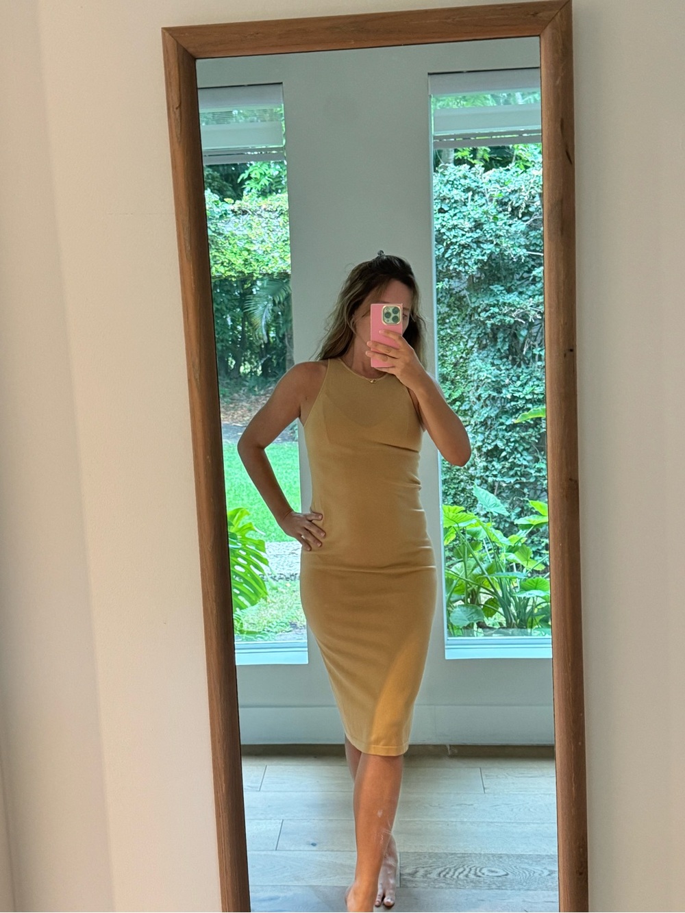 Sleeveless Tan Midi Wolford Dress - Picture 3 of 3
